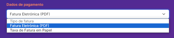 fatura eletrónica ou em papel luzboa