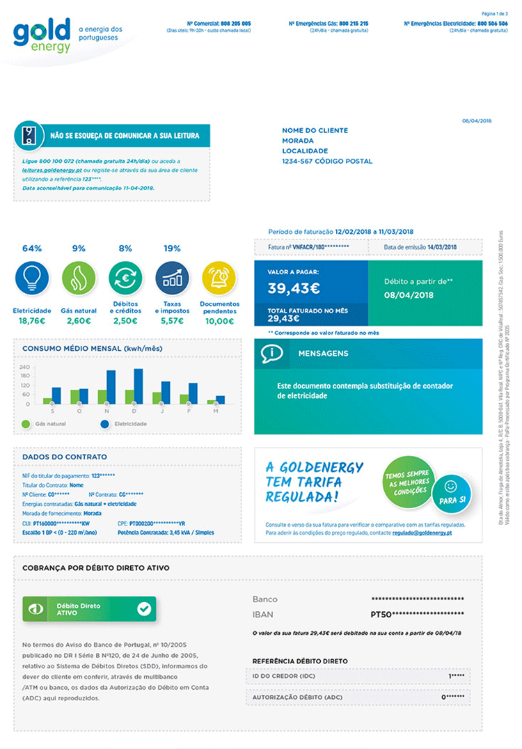 Primeira Página do Certificado Energético EDP