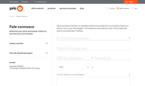 formulario contacto galp empresas power